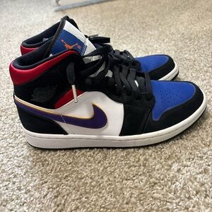 Nike Air Jordan Mid Sneakers - Blue, Red, Black